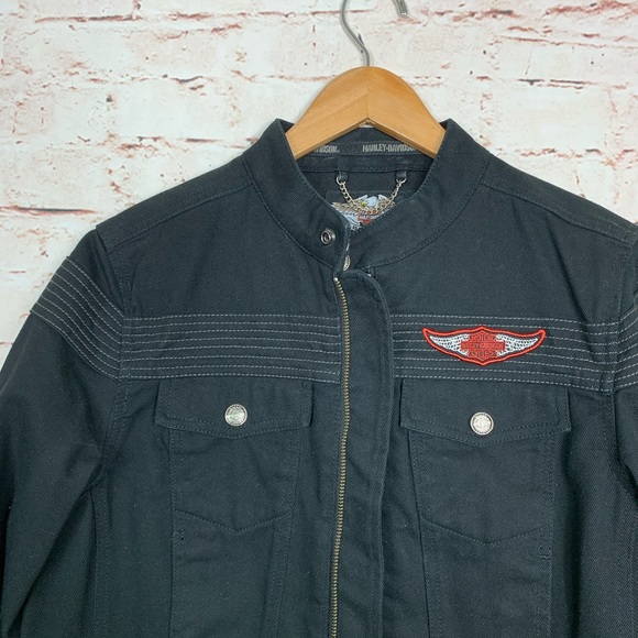Harley-Davidson Black Denim Jacket - Picture 2 of 8